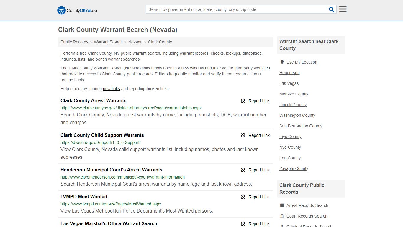 Warrant Search - Clark County, NV (Warrant Checks & Lookups)