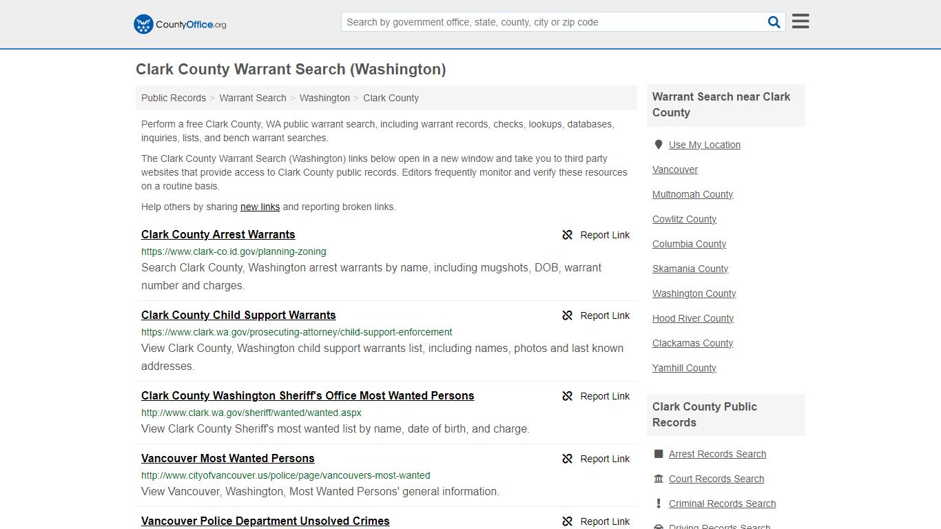 Warrant Search - Clark County, WA (Warrant Checks & Lookups)
